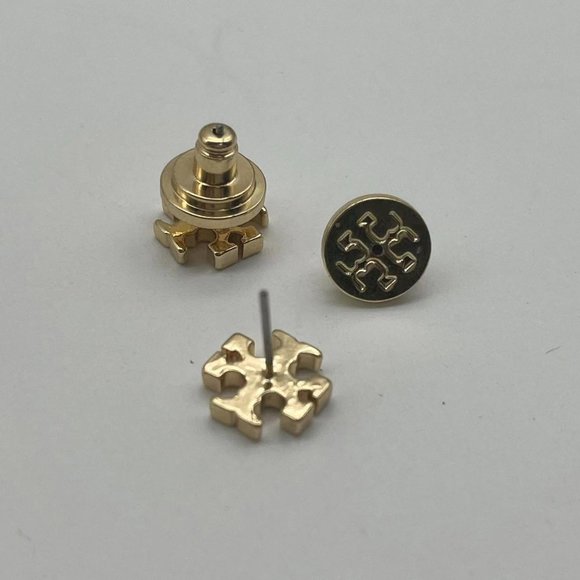 Tory Burch Classic Small Logo Stud Earrings with Gold Plating - Picture 4 of 8